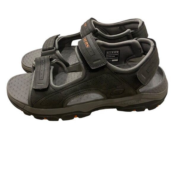 Skechers Sandals Tresman Garo Relaxed Fit Luxe Foam Comfort Mens Size 12 Gray - Picture 3 of 7